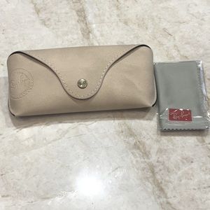 Ray-Ban Shades to Shell LTD case in ivory with  cleaning cloth and box. NWOT!